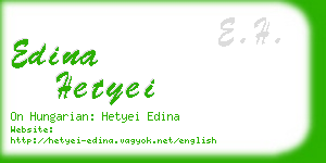 edina hetyei business card